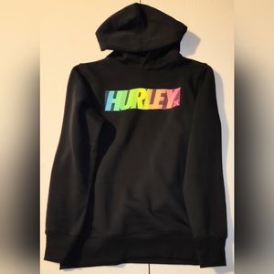 Boys XL Hurley black hoodie with bright logo
